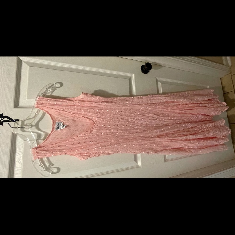 Beautiful long soft pink dress/ lace